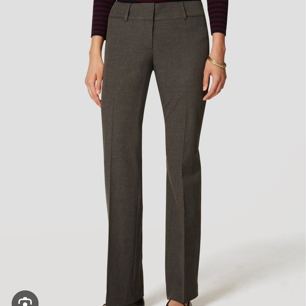 Ann Taylor LOFT Custom Stretch Trousers Pants in Julie Fit Size 4 Thistle Grey